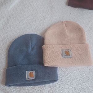 100% Authentic Carhartt Denim Blue and Soft Pink Beanies. $25 each/ $40 For Both